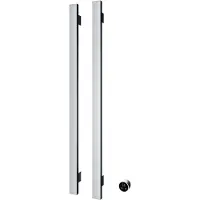 Hotbath Square verticale radiator met 2 rails 135cm met geintegreerde schakelaar en excl. inbouwelement chroom