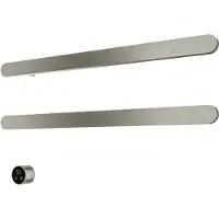 Hotbath &More RASS80 Rails Soft Square handoekwarmerset 80cm met 2 stangen en schakelaar geborsteld nikkel