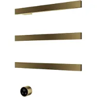 Hotbath &more set van 3 rails ras50 square 50 cm met separate schakelaar geborsteld messing pvd