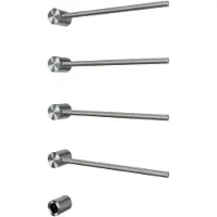 Hotbath &More RARH50 Rails Round handoekwarmerset 50cm met 4 stangen en schakelaar geborsteld nikkel