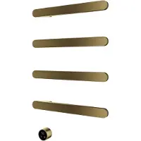 Hotbath &more set van 4 rails rass50 soft square 50 cm met separate schakelaar geborsteld messing pvd