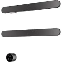 Hotbath &more set van 2 rails rass50 soft square 50 cm met separate schakelaar geborsteld gunmetal pvd