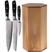 Eden Küchenmesser Classic Damast 2030-S02 messenset met Knivesandtools messenblok