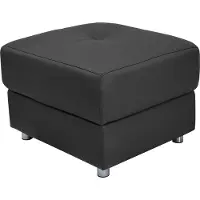 Loft 24 Pareli-Poef - Zwart PU Leer