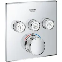 GROHE Grohtherm SmartControl Thermostatiche Douchekraan - Inbouw mengkraan - Met omstelling - Vierkant - Chroom