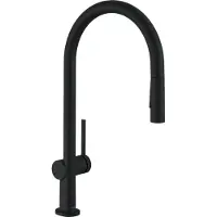 Hansgrohe talis m54 eengreeps keukenmengkraan 210 met uittrekbare vuistdouche en sbox, 2 straalsoorten, mat zwart