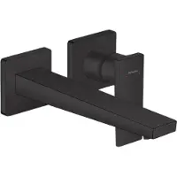 Hansgrohe Metropol ééngreeps wastafelmengkraan afbouwdeel met voorsprong 225 mm en afvoerplug mat zwart