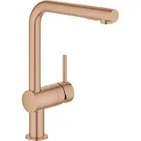 GROHE Keukenmengkraan minta l-uitloop uittrekbare dual spray warm sunset geborsteld