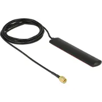 DeLOCK GSM UMTS LTE WLAN 2.4 GHz Antenna SMA plug 2 dBi omnidirectional fixed black self-adhesive