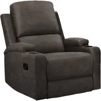 Notio Living DALLAS-Fauteuil met handmatige functie in microvezel antraciet