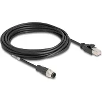 DeLOCK M12 Cable A-coded 8 pin male to RJ45 male PVC 5 m