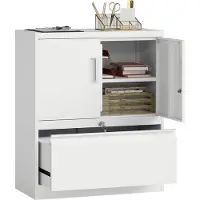 HOMCOM archiefkast - kantoorkast - staal - 80L x 40B x 95H cm - wit
