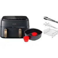 Philips 3000 series Dual Basket NA352/00 + Dubbellaagse kookset + Bakmeesterset