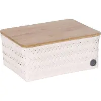 Handed By Opbergmand met deksel - Mand - Opberger - Speelgoedmand - Woonkamer - Kinderkamer - Babykamer - Top Fit medium high - beige - champagne