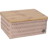 Handed By Opbergmand met deksel - Mand - Opberger - Speelgoedmand - Woonkamer - Kinderkamer - Babykamer - Top Fit medium high - bruin - caffè latte