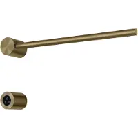 Hotbath &More RARH50 Rails Round handoekwarmerset 50cm met 1 stang en schakelaar geborsteld messing PVD