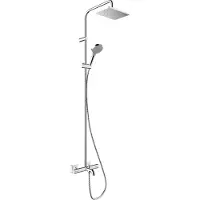 Hansgrohe Vernis Shape thermostatische badkraan regendoucheset Glanzend Chroom