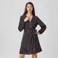 Smart & Joy Glitterjurk met wikkeleffect