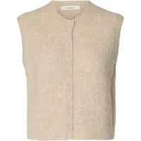 Selected Gebreide bodywarmer 'SLFLulu' sand
