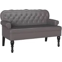 vidaXL Chesterfield Bank Grijs 119,5 x 64,5 x 75 cm Kunstleer