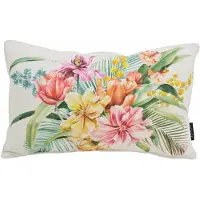 NOVÉE Colorful flowers wit | 30 x 50 cm | kussenhoes | katoen
