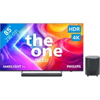 Philips Ambilight 85" PUS9000 QLED 4K (2025) + JBL Bar 500 M2 Zwart