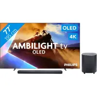 Philips Ambilight 77'' OLED760 4K (2025) + JBL Bar 800 M2 Zwart