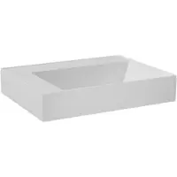 Balmani Argila asymmetrisch rechtse wastafel composietmarmer mat wit 60 x 46 cm