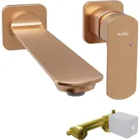 Blaufoss Bodan inbouw wastafelkraan brushed rosegold incl. inbouwelement