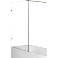Luca Varess Solid enkele badwand 80 cm helder glas glanzend chroom profiel