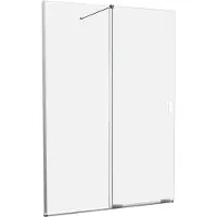 Balmani Move Slide inloopdouche met beweegbare wand 140 x 200 cm helder glas met coating, chroom profiel