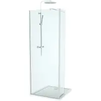 Linie Twist inloopdouche met beweegbare zijwand 80 x 200 cm helder glas glanzend chroom profiel