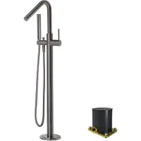 Blaufoss Round Move vrijstaande badkraan Brushed GunMetal