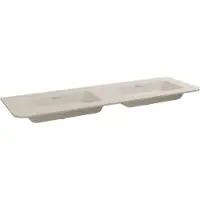 Storke Mata Soft dubbele wastafel beige granita solid surface 140 x 46 cm