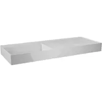 Balmani Argila asymmetrisch linkse wastafel composietmarmer Glanzend Wit 120 x 46 cm