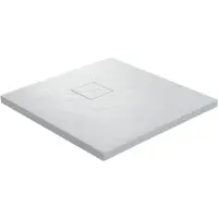 Linie Rumba douchebak 80 x 80 cm acryl mat wit leisteenstructuur