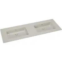 Storke Diva dubbele wastafel mat zijdegrijze top solid 150 x 52 cm