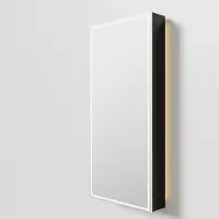 Balmani Mara spiegelkast 45 x 100 cm Mat Zwart met spiegelverlichting en anti-damp