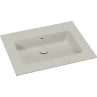 Storke Diva enkele wastafel mat zijdegrijze top solid 65 x 52 cm