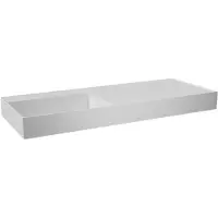 Balmani Argila asymmetrisch linkse wastafel composietmarmer mat wit 120 x 46 cm