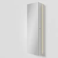 Balmani Mara zwevende badkamerkast met spiegel 45 x 160 cm mat wit met spiegelverlichting