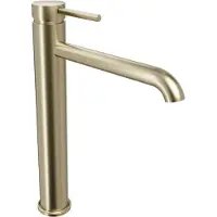 Blaufoss Round verhoogde wastafelkraan Brushed Champagne Gold