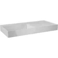 Balmani Argila asymmetrisch linkse wastafel composietmarmer Glanzend Wit 100 x 46 cm