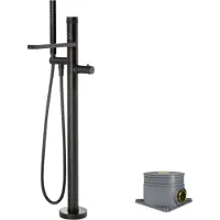 Blaufoss Sonic vrijstaande badkraan thermostatisch mat zwart