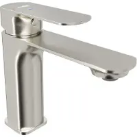Blaufoss Bodan EcoStart standaard wastafelkraan Brushed Coolmetal