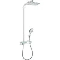 Hansgrohe Raindance E showerpipe 360 1jet met ShowerTablet Select 300 wit/chroom