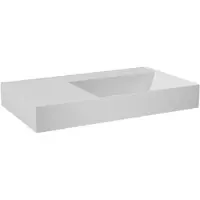 Balmani Argila asymmetrisch rechtse wastafel composietmarmer mat wit 80 x 46 cm