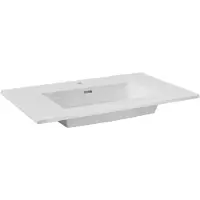 Storke Kera enkele wastafel Glanzend witte porselein 85 x 52 cm, inclusief crepine