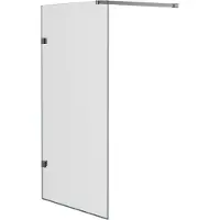 Luca Varess Solid badwand 80 cm helder glas geborsteld Coolmetal profiel