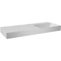 Balmani Argila asymmetrisch rechtse wastafel composietmarmer mat wit 120 x 46 cm